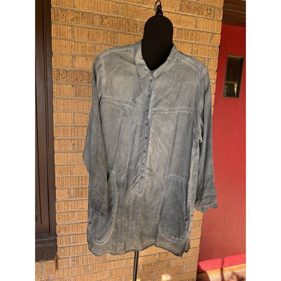 Johnny Was Pete & Greta Long Sl BLUE Capras Blouse Shirt Tunic Size S PG31891016 - Picture 4 of 11